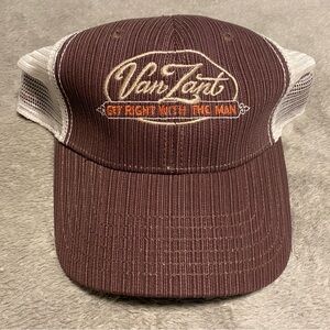 “Van Zant” Brown and White Mesh Cap. Never worn.